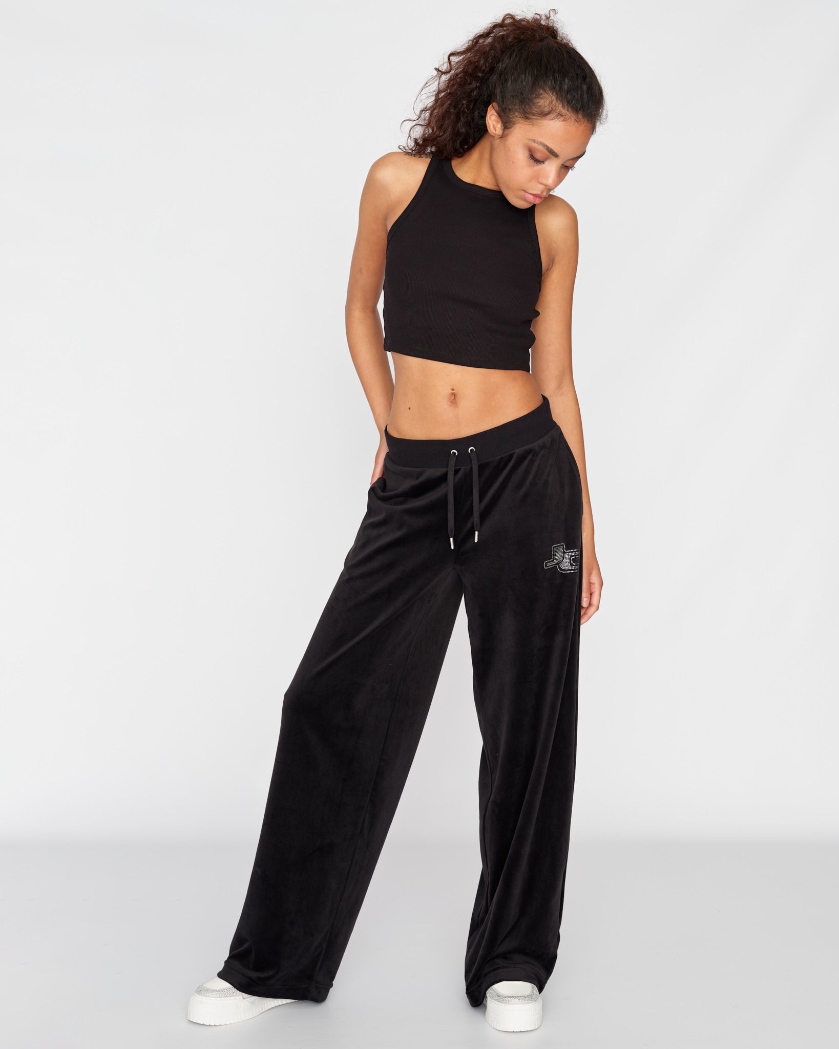 Classic Velour Jerry Diamante Jogger Black - Juicy Couture Scandinavia