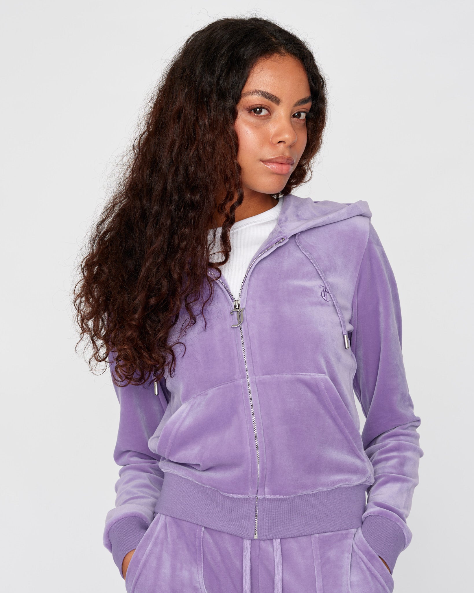 Classic Velour Robertson Zip Hoodie Dahlia Purple - Juicy Couture Scandinavia