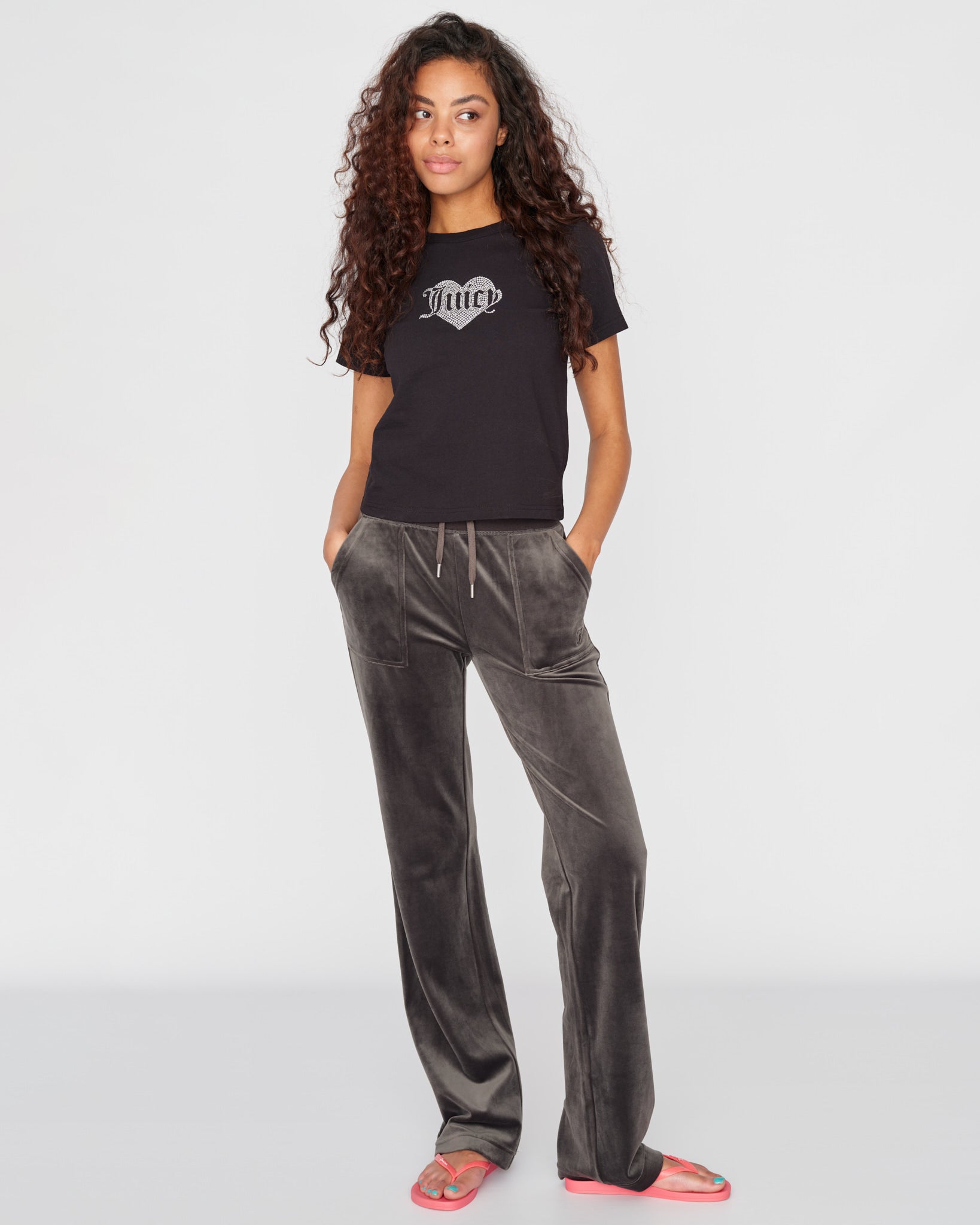 Haylee Heart Diamante Tee Black - Juicy Couture Scandinavia