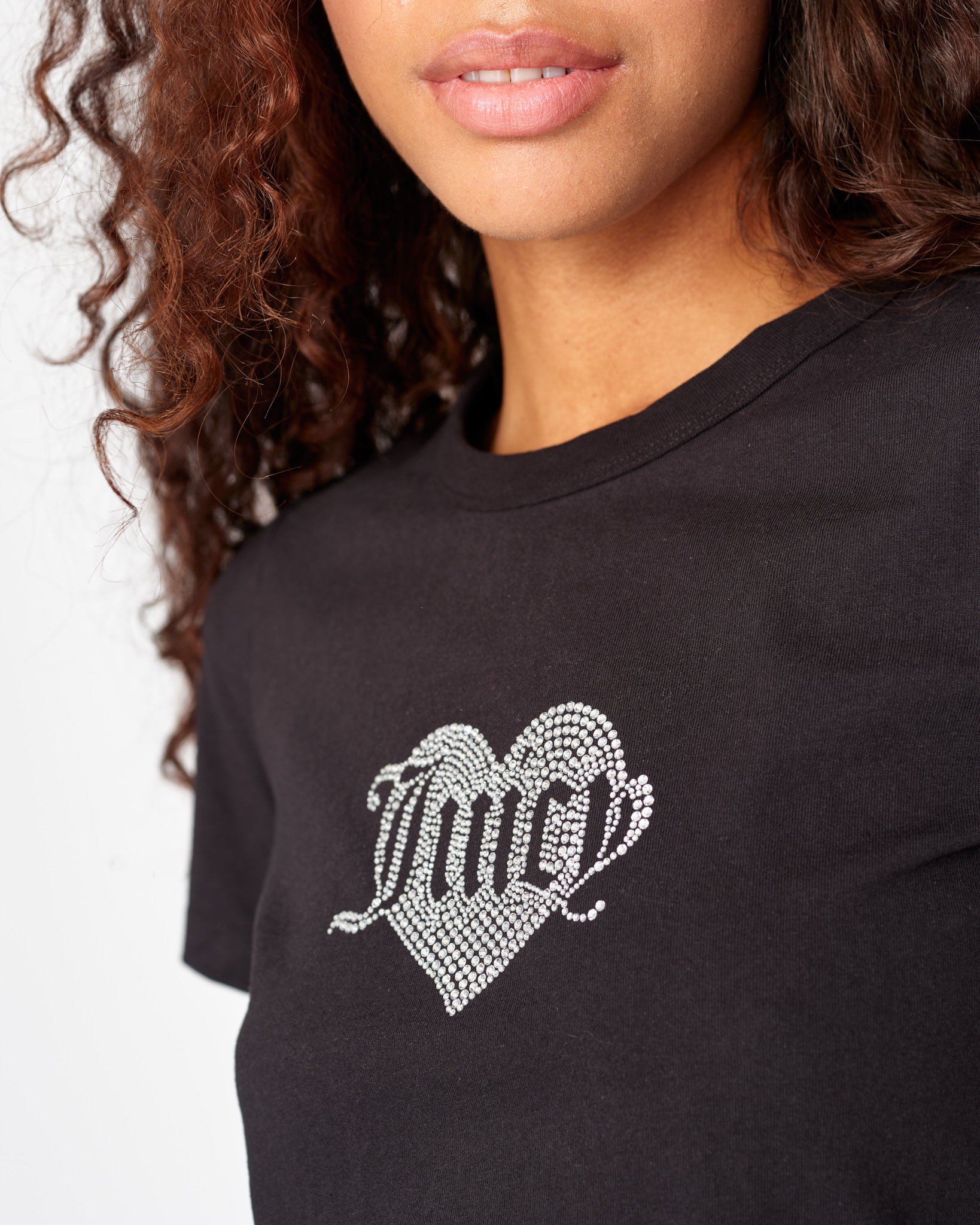 Haylee Heart Diamante Tee Black - Juicy Couture Scandinavia