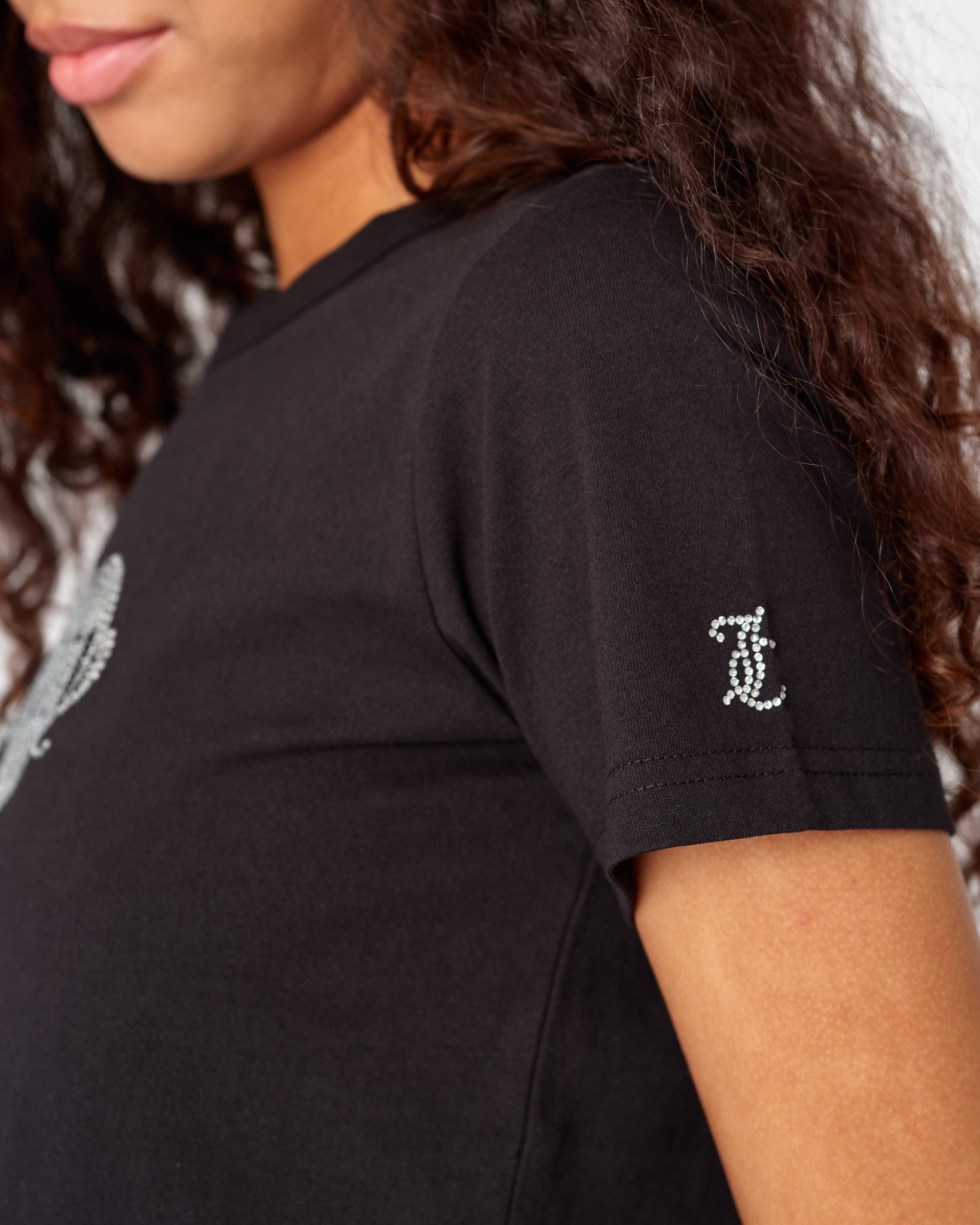 Haylee Heart Diamante Tee Black - Juicy Couture Scandinavia