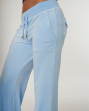 Classic Velour Layla Low Rise Pocket Flare Powder Blue - Juicy Couture Scandinavia