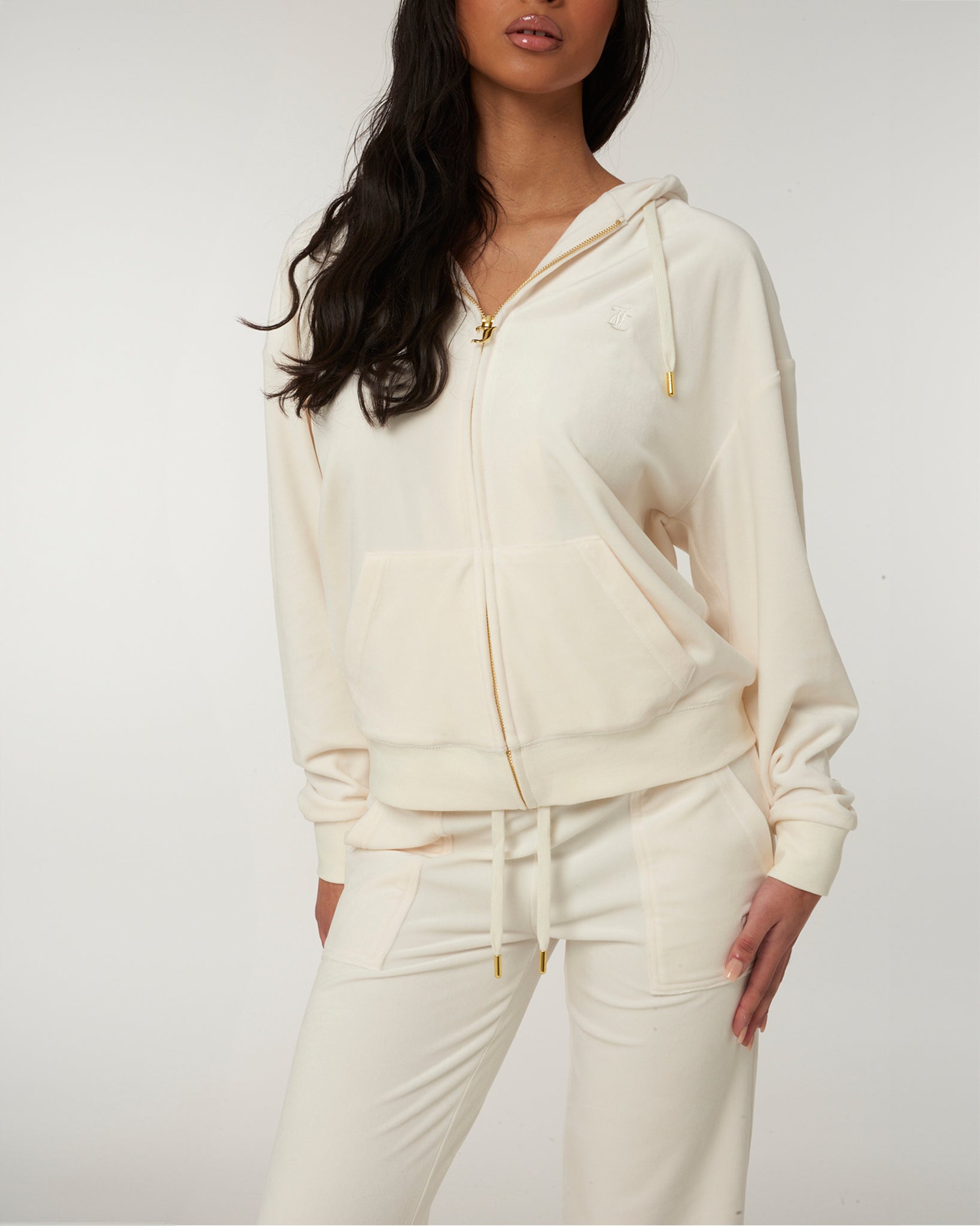 Halan Oversized Zip Through Hoodie Gold Sugar Swizzle - Juicy Couture Scandinavia