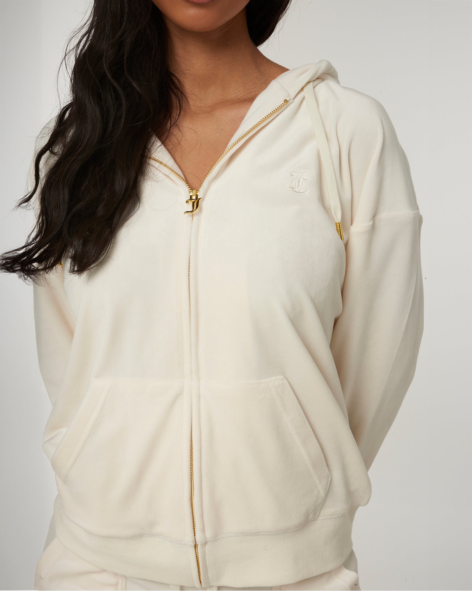 Halan Oversized Zip Through Hoodie Gold Sugar Swizzle - Juicy Couture Scandinavia