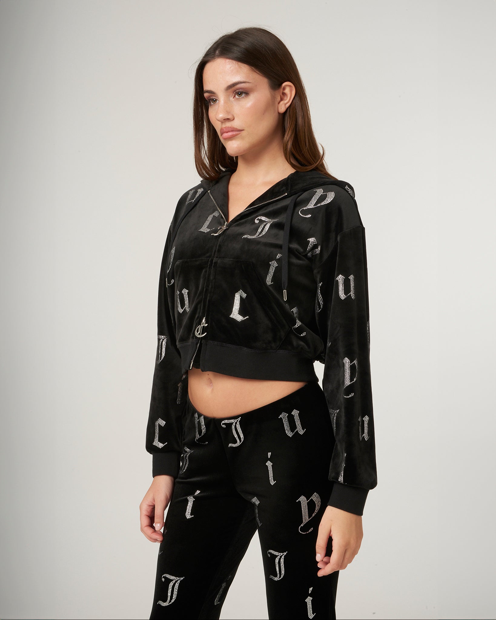 Nala AO Diamante Oversized Hoodie Black - Juicy Couture Scandinavia