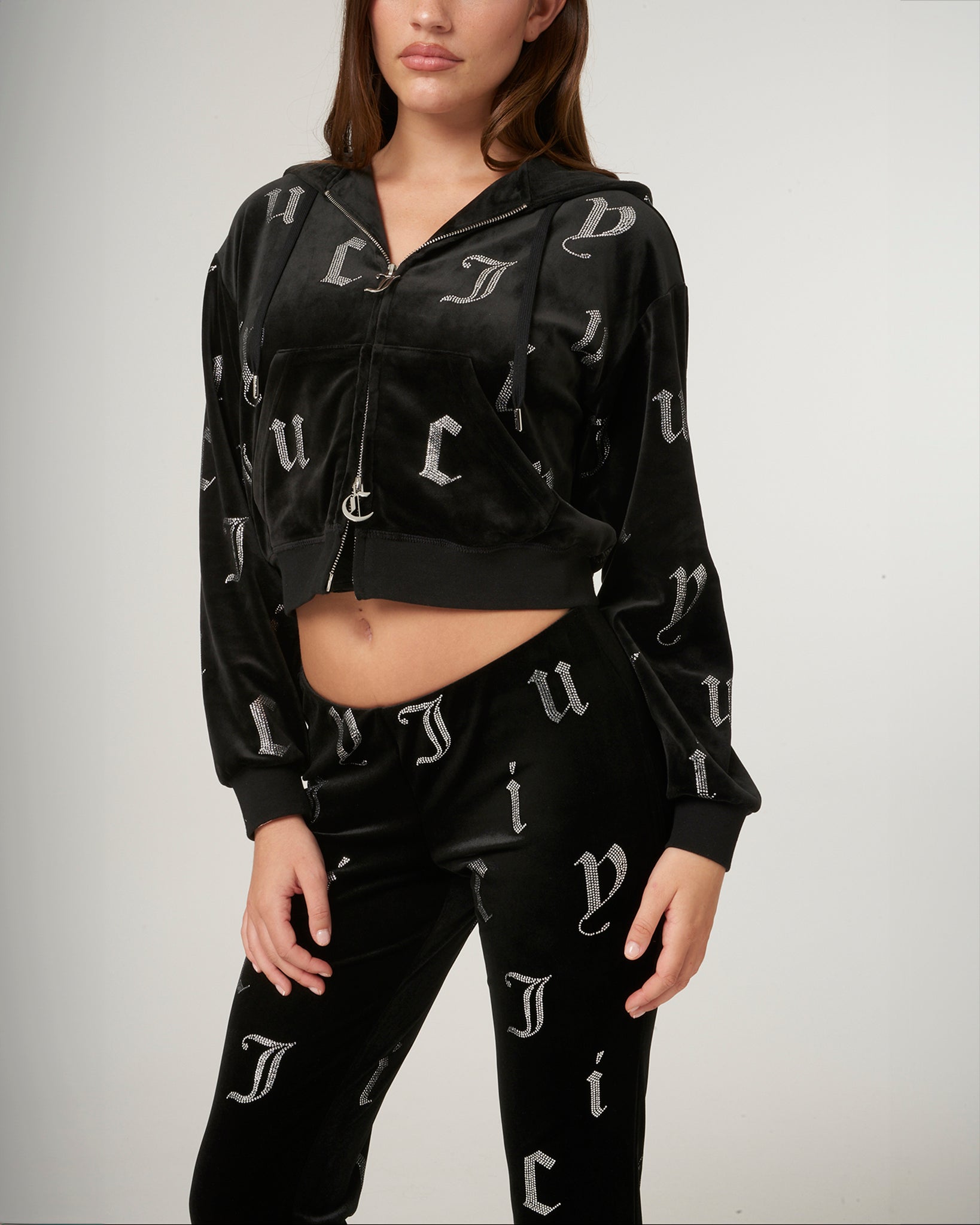 Nala AO Diamante Oversized Hoodie Black - Juicy Couture Scandinavia