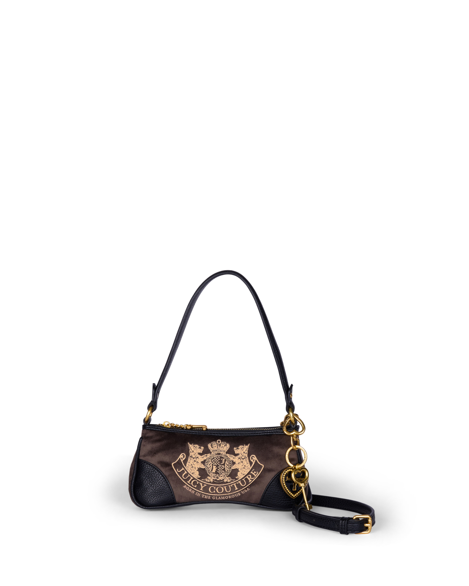 Juicy Couture Daydreamer Crest Embroidered Shoulder bag Chocolate Juicy Couture Daydreamer Crest Embroidered Shoulder bag Chocolate