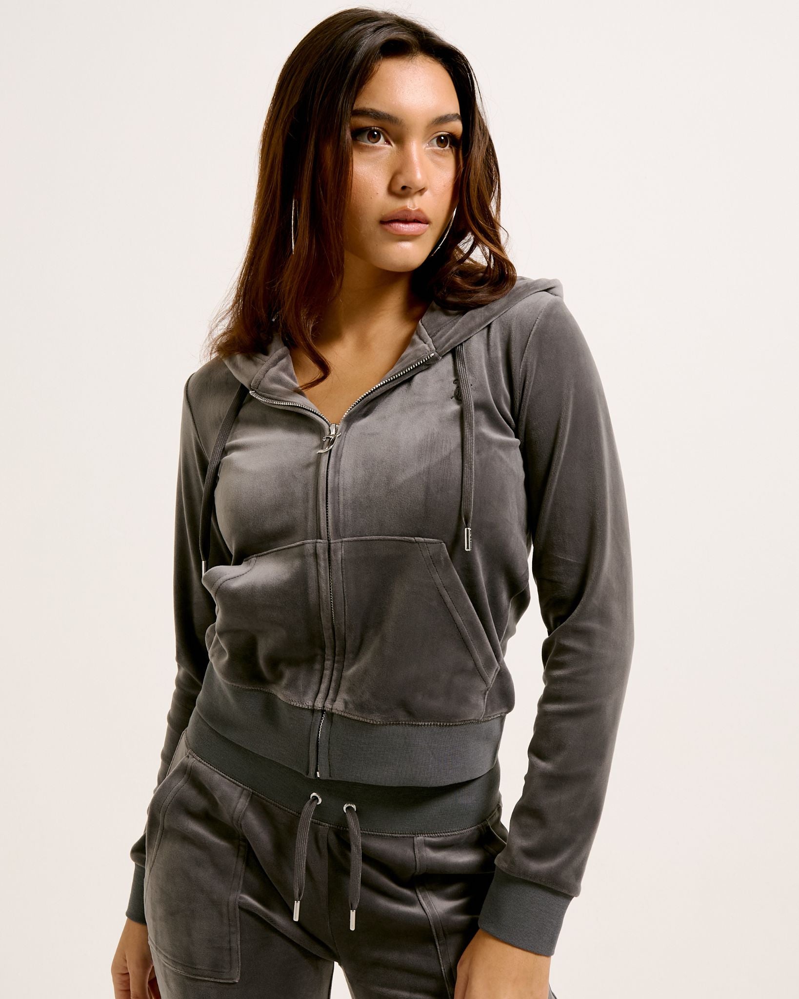 Juicy Couture Classic Velour Robertson Zip Hoodie Top Hat