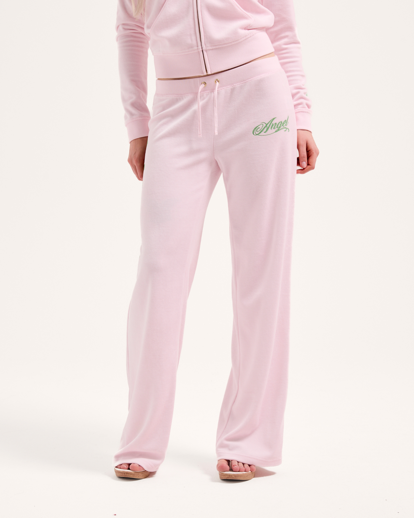 「美品」Juicy Couture ジューシークチュール さくら色23.5cm Juicy Couture Juicy Angel Traight Leg Low Rise Pant Cherry Blossom