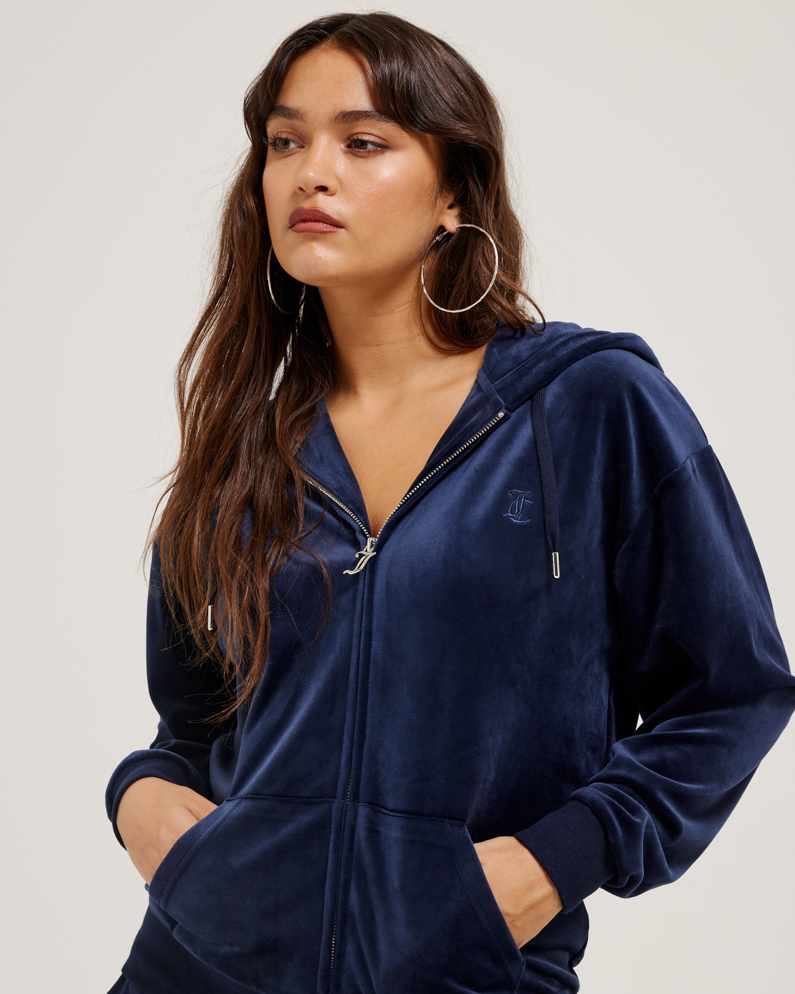 売れ筋商品|||ジューシークチュール パーカー・スウェットシャツ レディース アウター HOODIE - Zip-up sweatshirt - night sky Classic Velour Robertson Zip Hoodie Night Sky – Juicy Couture