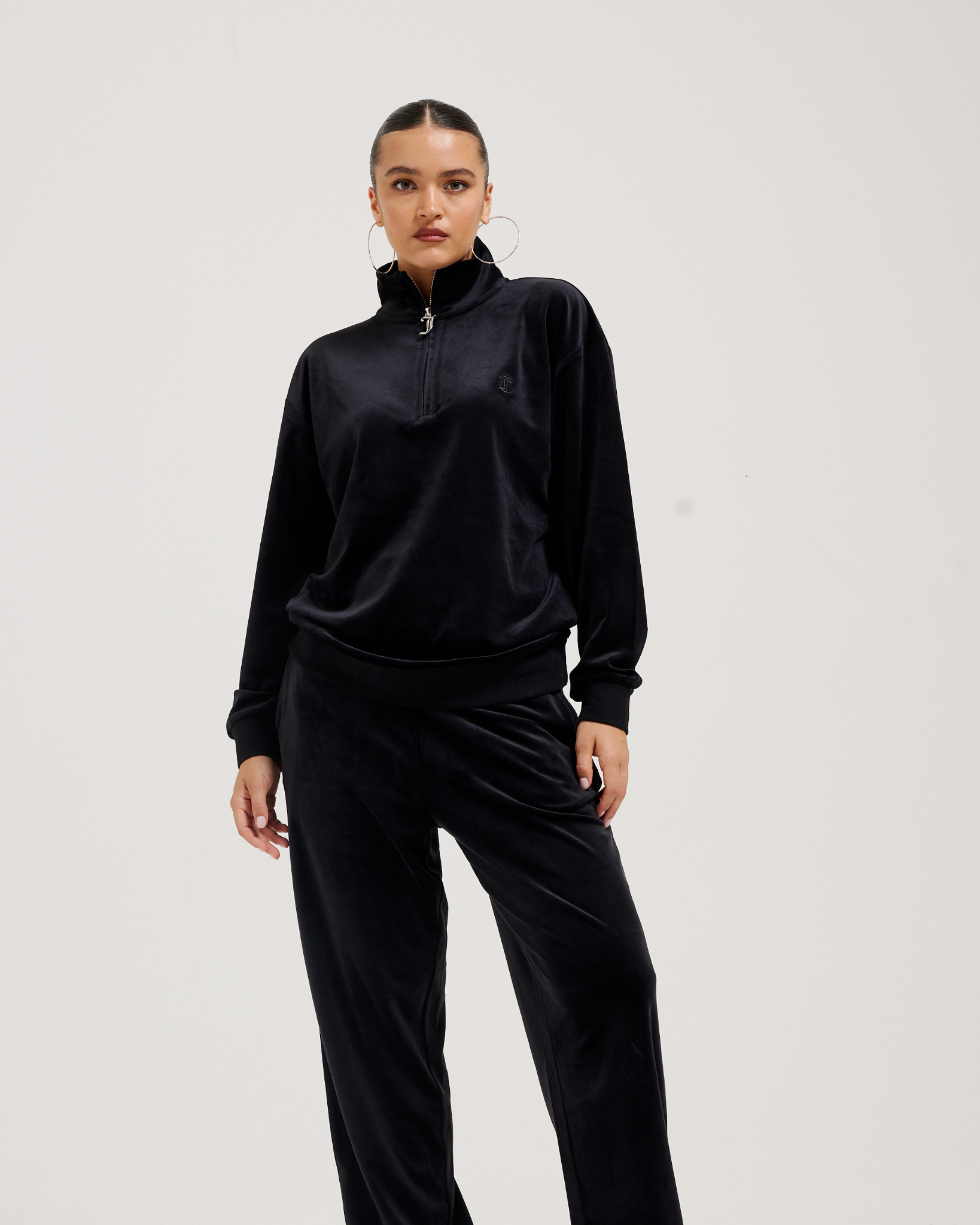 Juicy Couture Classic Velour Pete Pullover Black