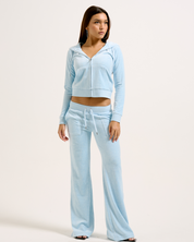 Classic Velour Robertson Zip Hoodie Powder Blue Marl - Juicy Couture Scandinavia