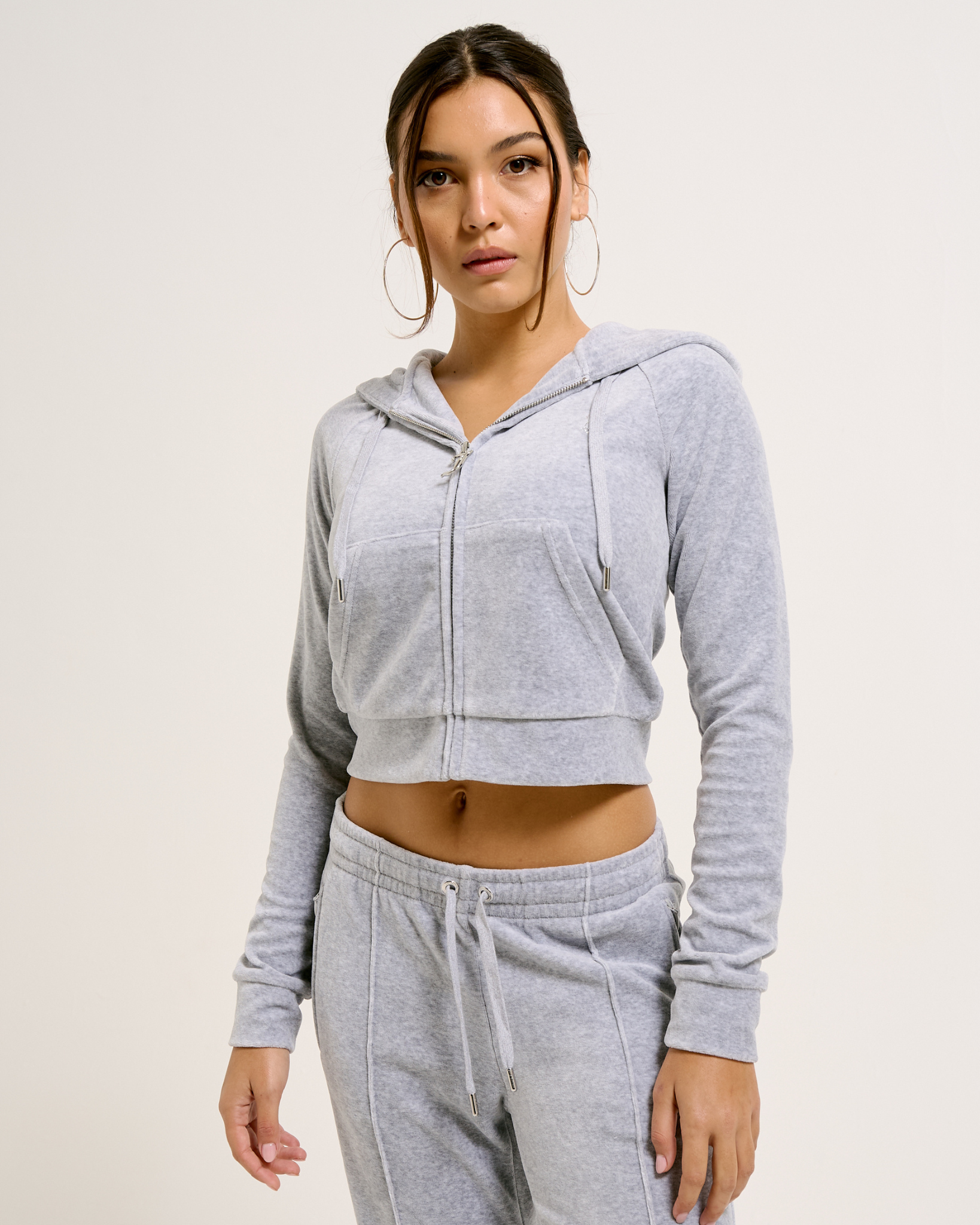 Classic Velour Madison Hoodie Silver Marl - Juicy Couture Scandinavia