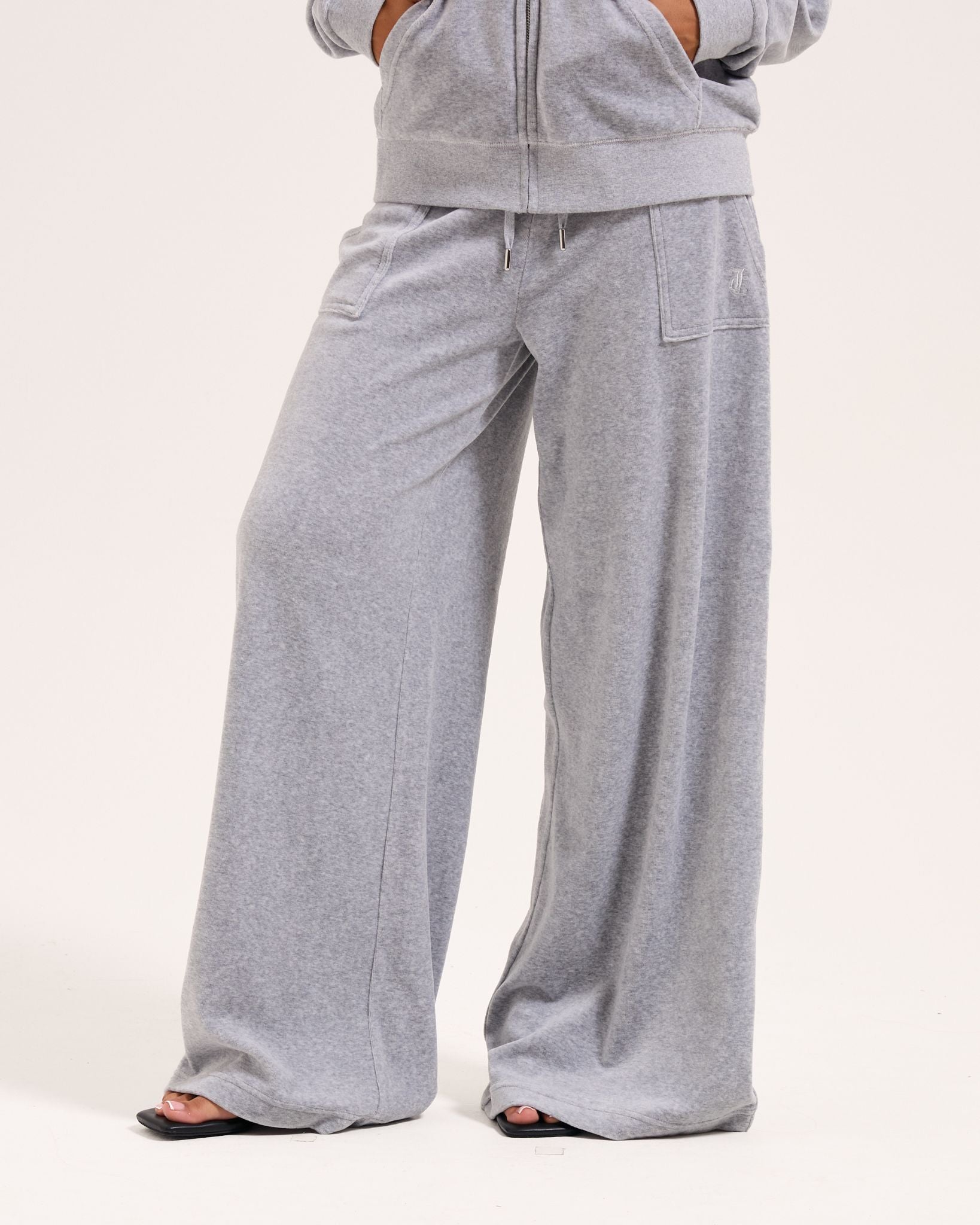 Juicy Couture Yuka Wide Leg Trackpant Silver Marl