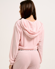 Liv Rib Velour Hoodie Almond Blossom - Juicy Couture Scandinavia