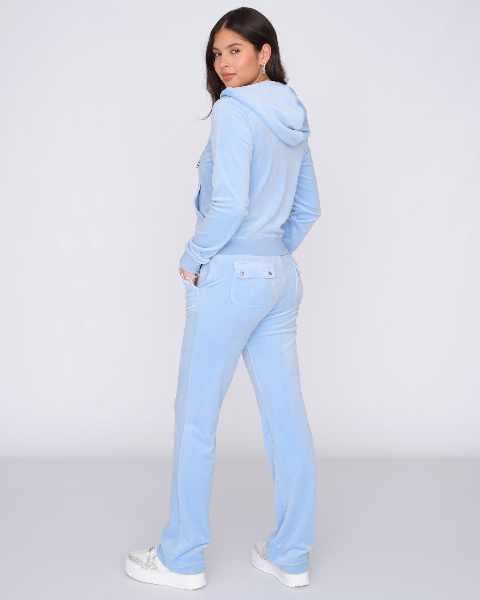 Classic Velour Robertson Zip Hoodie Powder Blue - Juicy Couture Scandinavia