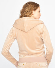 Classic Velour Robertson Zip Hoodie Caramel Gold - Juicy Couture Scandinavia