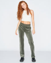 Classic Velour Del Ray Pant Dark Moss - Juicy Couture Scandinavia