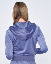Classic Velour Robertson Zip Hoodie Grey Blue - Juicy Couture Scandinavia