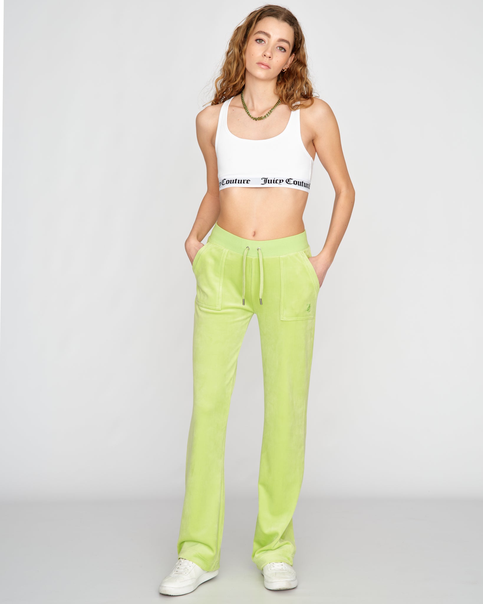 Juicy Couture Classic Velour Del Ray Pant Sharp Green