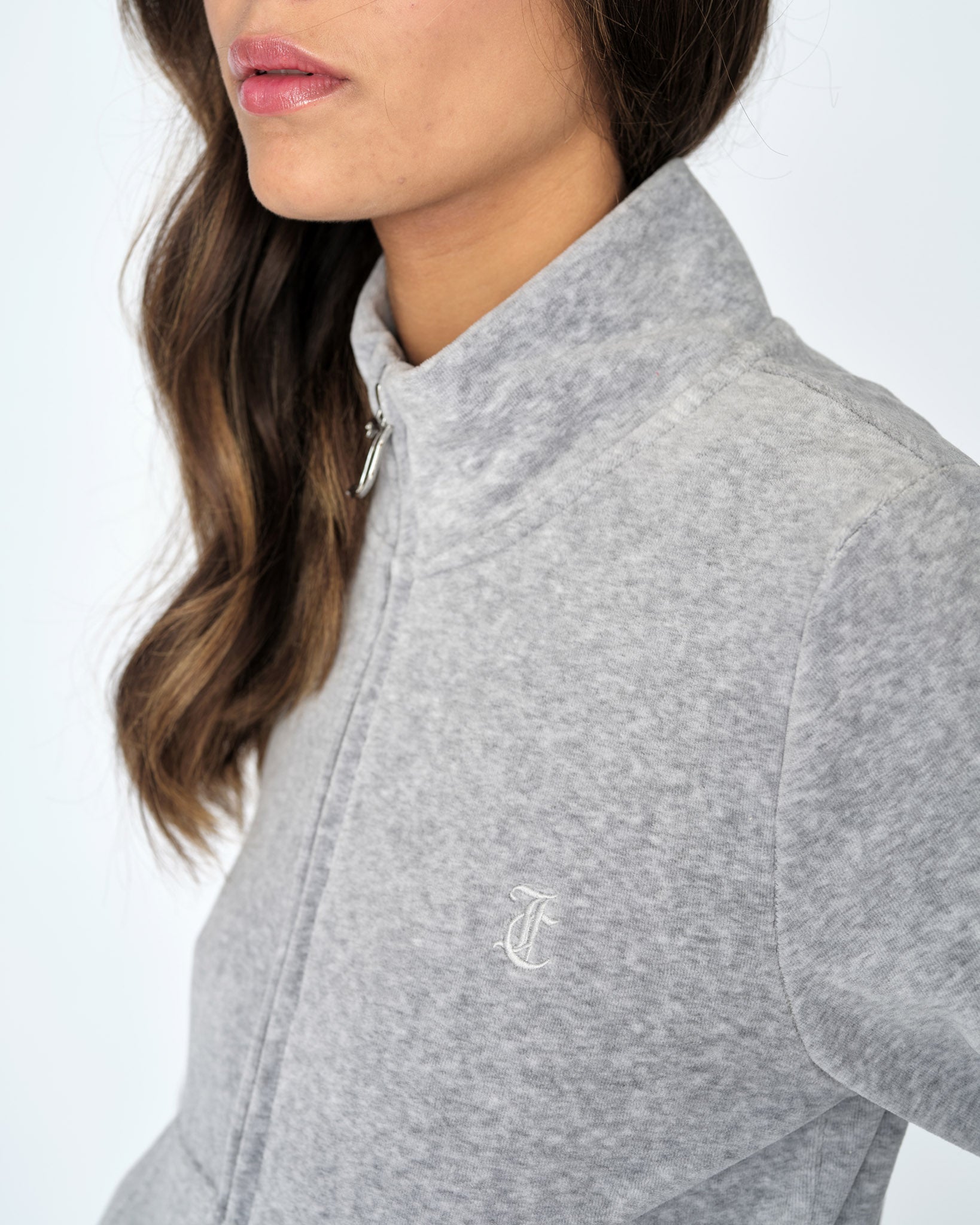 Classic Velour Lieu Track Top Light Marl - Juicy Couture Scandinavia