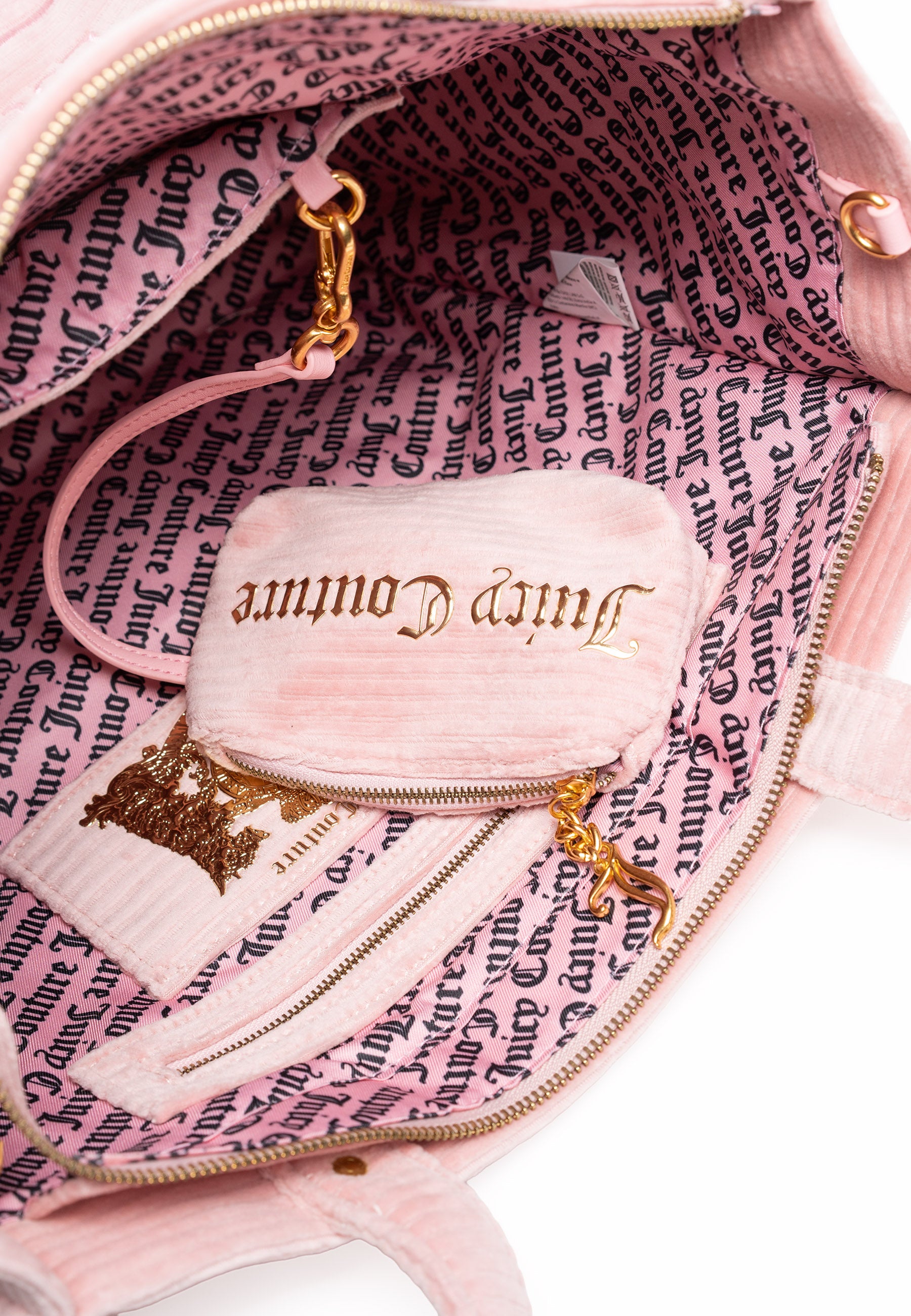 Iris Large Velvet Shopping Bag Juicy Pink - Juicy Couture Scandinavia