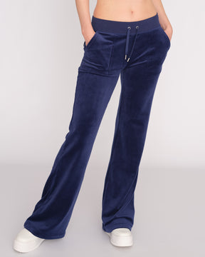 Classic Velour Layla Low Rise Pocket Flare Blue Depths - Juicy Couture Scandinavia