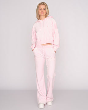 Mara Velour AOP Debossed Crop Hoodie Cherry Blossom - Juicy Couture Scandinavia