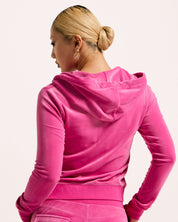 Classic Velour Robertson Zip Hoodie Very Berry