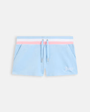 Velour Stripe Booty Shorts Powder Blue