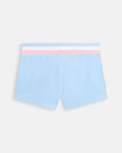 Velour Stripe Booty Shorts Powder Blue