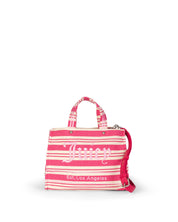 Iris Stripes Large Shopping Bag Rasberry Sorbet