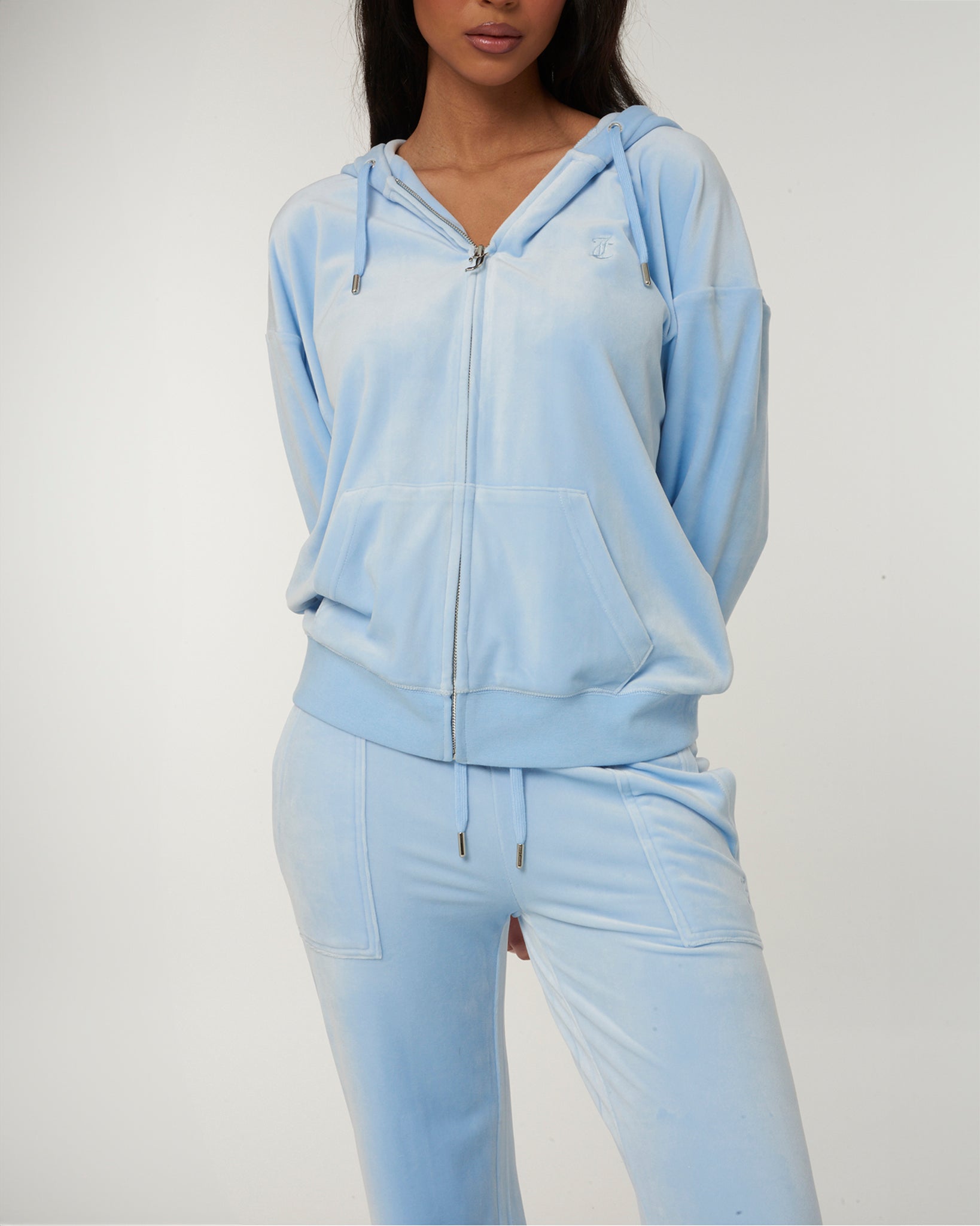 Halan Oversized Zip Through Hoodie Powder Blue