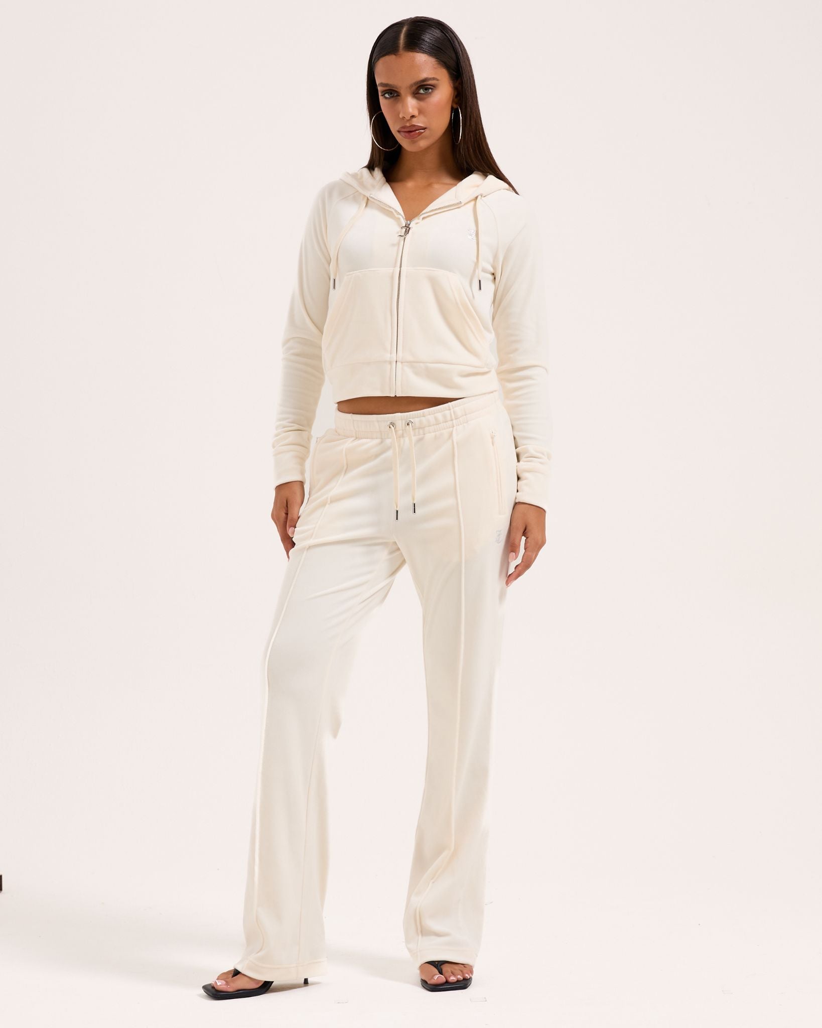 Classic Velour Tina Outline Pants in Sugar Swizzle - Juicy Couture Scandinavia