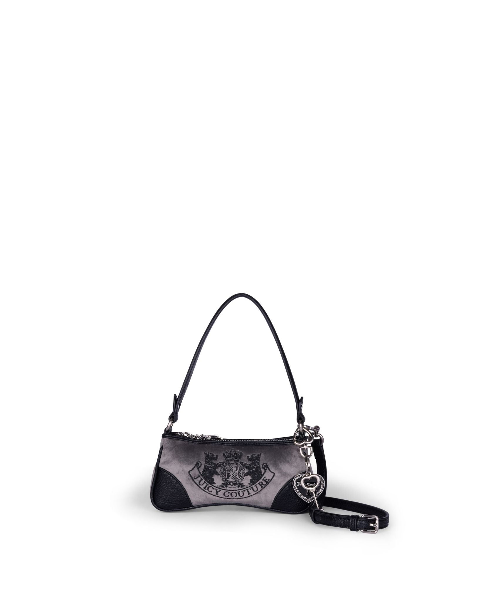 Daydreamer Crest Embroidered Shoulder Bag Grey - Juicy Couture Scandinavia