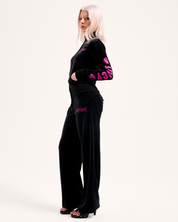 Juicy Angel Traight Leg Low Rise Pant Black