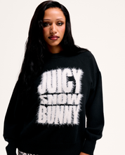 Snow Bunny Oversized Knitted Jumper Black