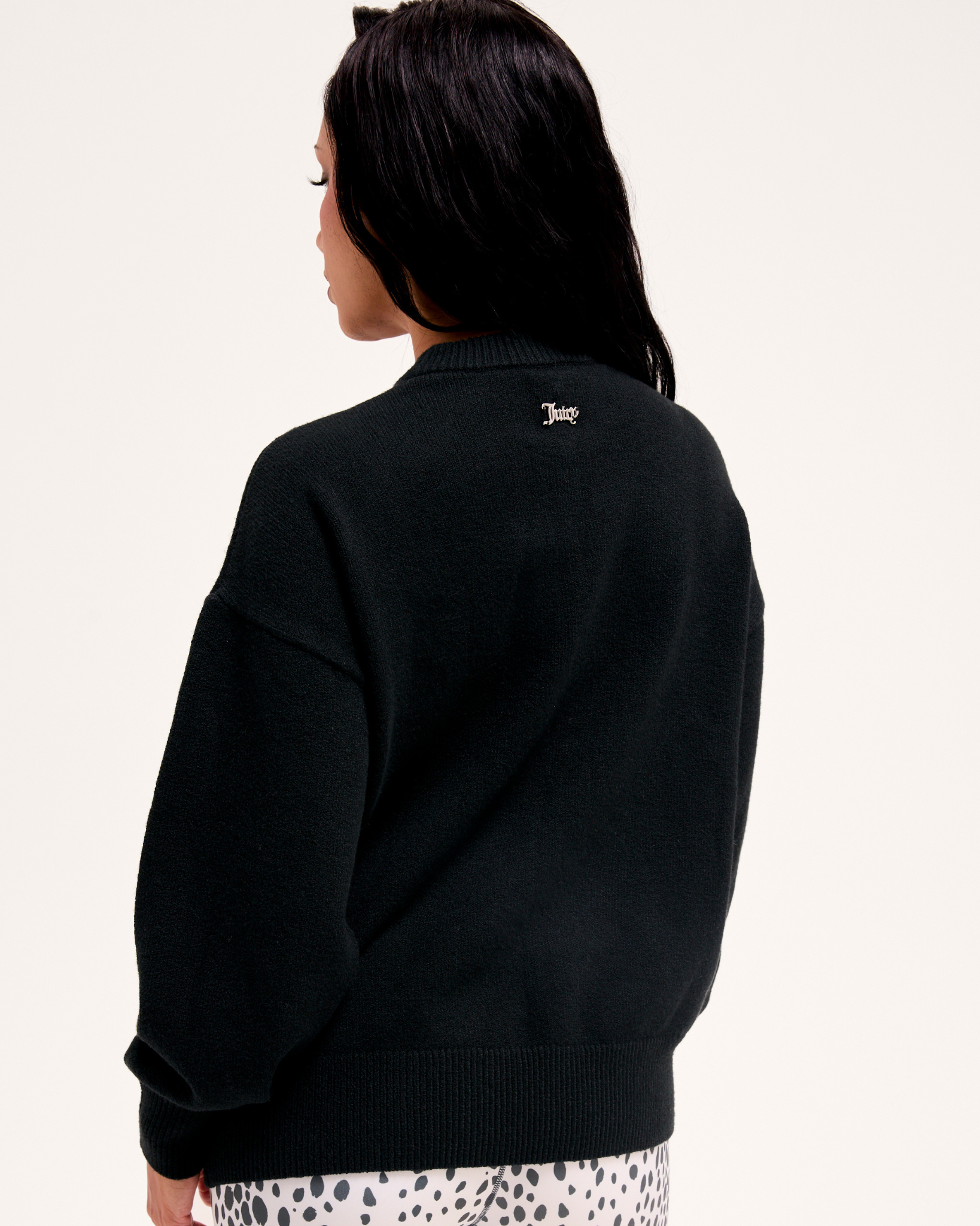 Snow Bunny Oversized Knitted Jumper Black