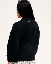 Snow Bunny Oversized Knitted Jumper Black