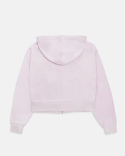 Classic Velour Brendal Crop Oversized Zip Hoodie Orchid Tint