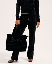 Iris Large Velvet Shopping Bag Black - Juicy Couture Scandinavia