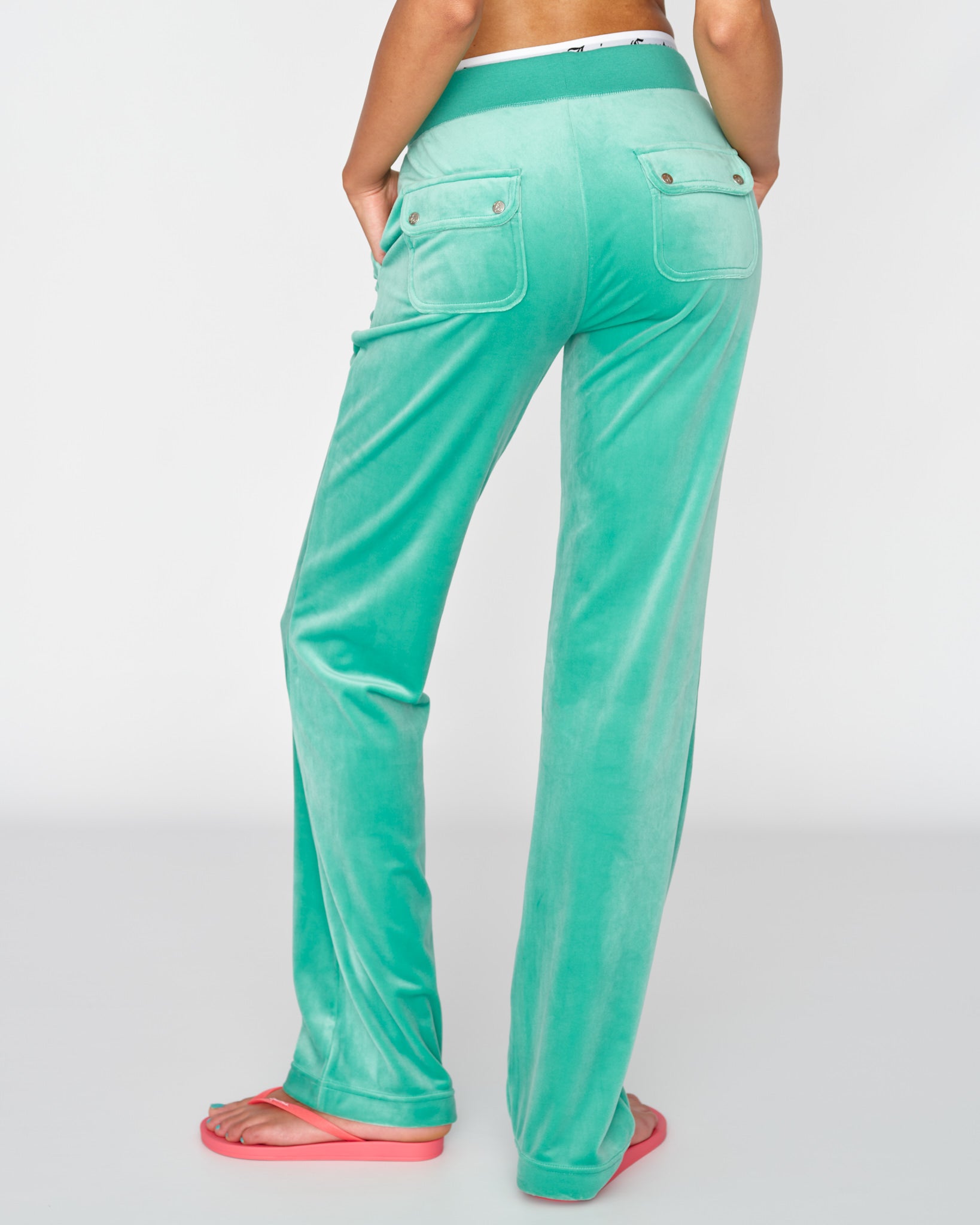 Juicy Couture Classic Velour Del Ray Pant Marine Green