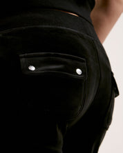 Classic Velour Layla Low Rise Pocket Flare Black - Juicy Couture Scandinavia