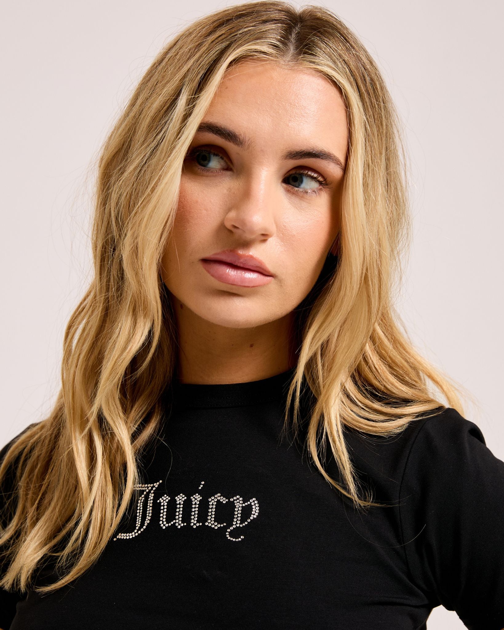 Diamante Fitted T-shirt Black - Juicy Couture Scandinavia