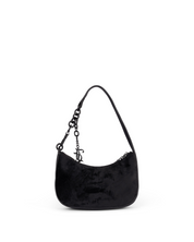 Jasmine Velvet Small Hobo Bag Black