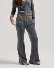 Classic Velour Layla Low Rise Pocket Flare Charcoal Marl