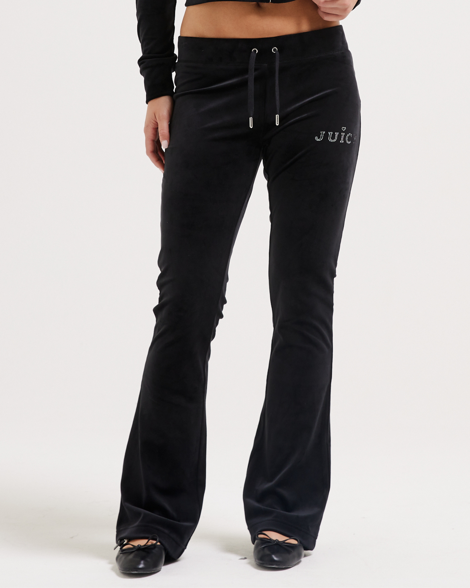 Lisa Regal Velour Straight Leg Pant Black