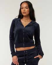 Classic Velour Robertson Zip Hoodie Night Sky