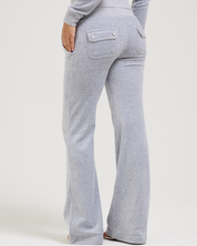 Classic Velour Layla Low Rise Pocket Flare Silver Marl