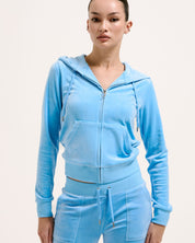 Classic Velour Robertson Zip Hoodie Alaskan Blue - Juicy Couture Scandinavia